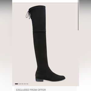 Stuart Weitzman Black Suede Midland Boots